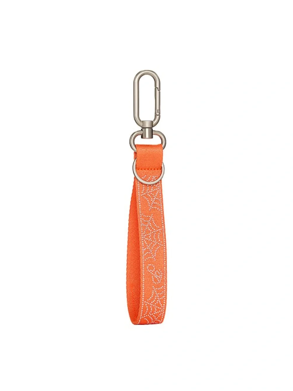 New Victoria’s Secret PINK Orange Keychain Strap Wristlet Halloween Cobwebs